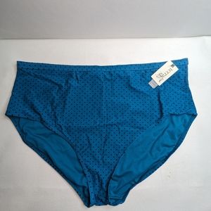 Terra & Sky Blue Black Polka Dots swimsuit bottoms 4 XL women's M-1